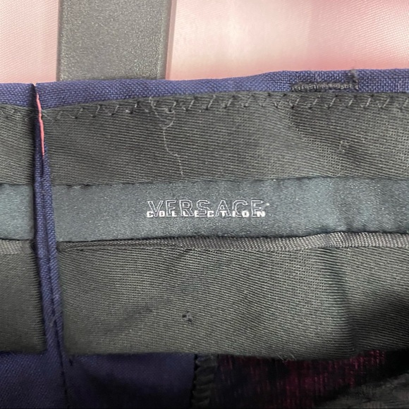 Versace Collection Navy Blue Men's Wool Dress Pants, size 54 - Picture 2 of 7